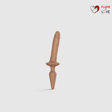 Анальна пробка з дилдо 2в1 Strap-On-Me SWITCH PLUG-IN REALISTIC DILDO Caramel S, діаметр 3,3/2,9 см