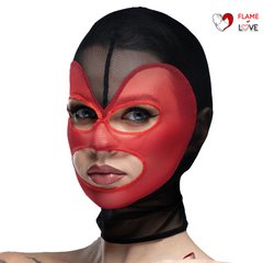 Маска серце сітка з відкритим ротом та очима Feral Feelings - Hearts Mask Black/Red