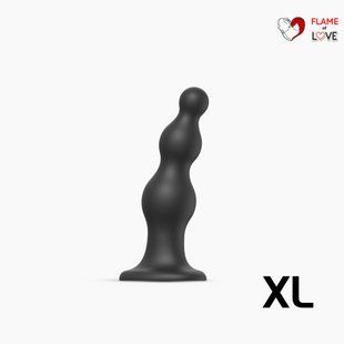 Насадка для страпона Strap-On-Me Dildo Plug Beads Black XL