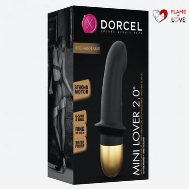 Вібратор Dorcel Mini Lover Black 2.0 перезаряджається, для точки G і масажу простати