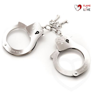 Металеві наручники " ти. Мій.", Сріблястий