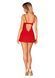 Пеньюар Obsessive Ingridia chemise & thong M/L, червоний, сорочка, стрінги - 7