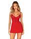 Пеньюар Obsessive Ingridia chemise & thong M/L, червоний, сорочка, стрінги - 1