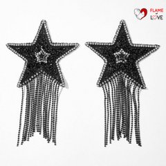 Пестис-зірки з бахромою JSY Nipple Sticker RT236112 Black, стікери