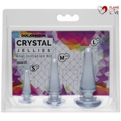 Набір анальних пробок Doc Johnson Crystal Jellies Anal - Clear, макс. діаметр 2см - 3 см - 4 см