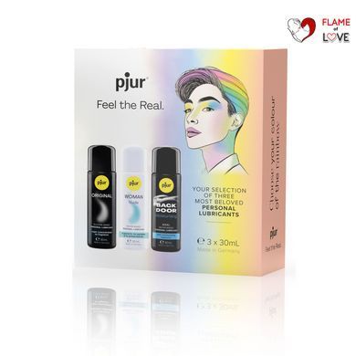Набір лубрикантів pjur Pride Box 3х30 мл, 2 змазки на водній основі та 1 на силіконовій