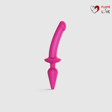 Анальна пробка з дилдо 2в1 Strap-On-Me SWITCH PLUG-IN DILDO Fuchsia L, діаметр 4,5/3,4 см