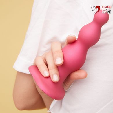 Насадка для страпона Strap-On-Me Dildo Plug Beads Framboise Metallic XL