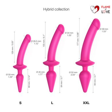 Анальна пробка з дилдо 2в1 Strap-On-Me SWITCH PLUG-IN DILDO Fuchsia L, діаметр 4,5/3,4 см