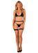 Комплект білизни Obsessive Selinne 3-pcs set M/L Black, бюстгальтер, стрінги пояс для панчіх - 6