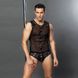 Чоловічий еротичний костюм "Романтичний Стівен" One Size Black: напівпрозорі трусики і маєчка - 4