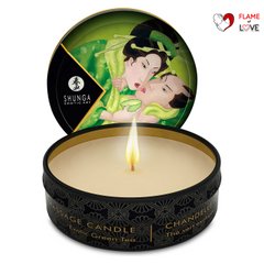 Масажна свічка Shunga Mini Massage Candle – Exotic Green Tea (30 мл) з афродизіаками
