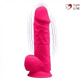 Фалоімітатор з вібрацією SilexD Norman Vibro Pink (MODEL 1 size 8,5in), двошаровий, діаметр 5 см