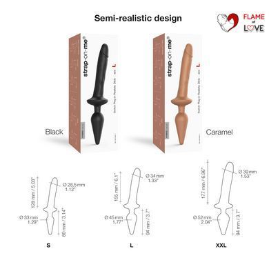 Анальна пробка з дилдо 2в1 Strap-On-Me SWITCH PLUG-IN REALISTIC DILDO Black XXL, діаметр 5,2/3,9 см