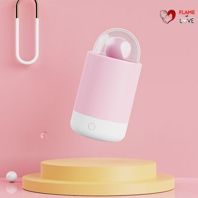 Вібратор-цукерка на паличці KISSTOY Pink Pop, зарядний кейс-нічник, 10 режимів вібрації