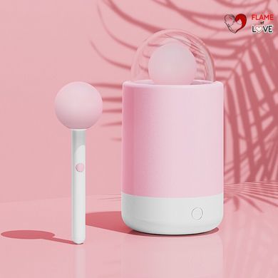 Вібратор-цукерка на паличці KISSTOY Pink Pop, зарядний кейс-нічник, 10 режимів вібрації