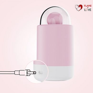 Вібратор-цукерка на паличці KISSTOY Pink Pop, зарядний кейс-нічник, 10 режимів вібрації
