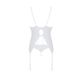 Корсет із пажами, трусики з ажурним декором та відкритим кроком Passion URSULA CORSET XXL/XXXL white - 4