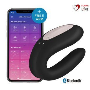 Смарт-вібратор для пар Double Joy колір: чорний Satisfyer (Німеччина)
