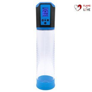 Автоматична вакуумна помпа Men Powerup Passion Pump Blue, LED-табло, перезаряджувана, 8 режимів