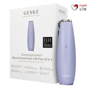 Мікрострумова ручка для підтяжки шкіри обличчя GESKE MicroCurrent Face-Lift Pen 6в1 purple, One Size