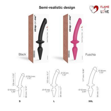 Анальна пробка з дилдо 2в1 Strap-On-Me SWITCH PLUG-IN DILDO Black XXL, діаметр 5,2/3,9 см