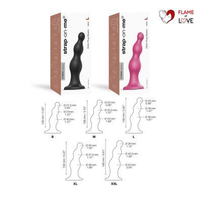 Насадка для страпона Strap-On-Me Dildo Plug Beads Framboise Metallic XXL