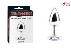 Анальна пробка з каменем Chisa HI-BASIC heart gem anal plug