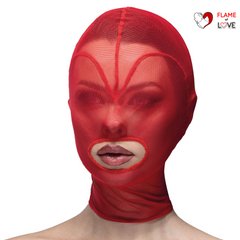 Маска серце сітка з відкритим ротом Feral Feelings - Hearts Mask Red/Red