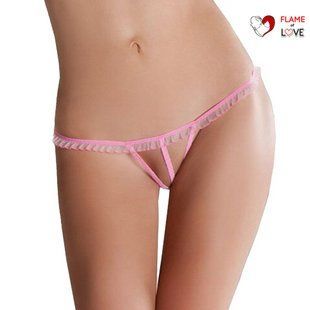 Жіночі мікростринги з рюшами Passion MT001 One size, pink