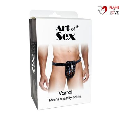 Чоловічий пояс вірності Art of Sex – Vartal, натуральна шкіра