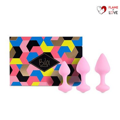 Набір силіконових анальних пробок FeelzToys - Bibi Butt Plug Set 3 pcs Pink