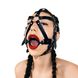 Кляп-маска з силіконовим кільцем Art of Sex - Tamer, Натуральна шкіра, колір Чорний - 1