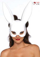 Маска кролика Leg Avenue Masquerade Rabbit Mask White, довгі вушка, на резинці