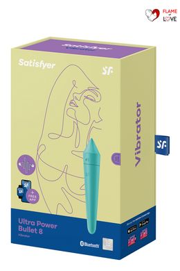 Потужна віброкуля з функцією керування зі смартфона Satisfyer Ultra Power Bullet 8, бірюзовий