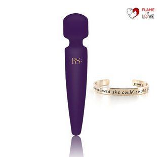 Вібромасажер Rianne S: Bella Mini Wand Purple, 10 режимів, медичний силікон, подарункове паковання