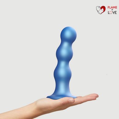 Насадка для страпона Strap-On-Me Dildo Plug Balls Blue Metallic XL