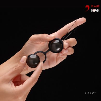 Вагінальні кульки LELO Luna Beads Noir Black, зміщений центр ваги, діаметр 2,9 см, 2х37 г