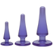 Набір анальних пробок Doc Johnson Crystal Jellies Anal - Purple, макс. діаметр 2см - 3 см - 4 см - 1