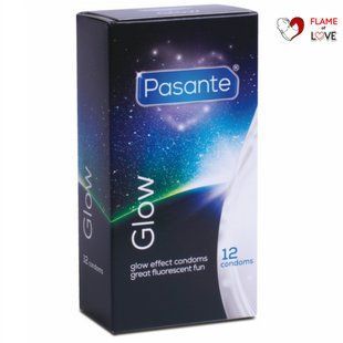 Презервативи люмінесцентні Pasante Glow латексні (ціна за упаковку, 12 шт)