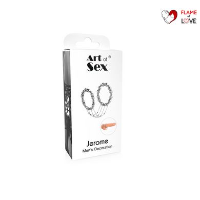 Сексуальна прикраса на пеніс та машонку Art of Sex - Jerome, Срібло