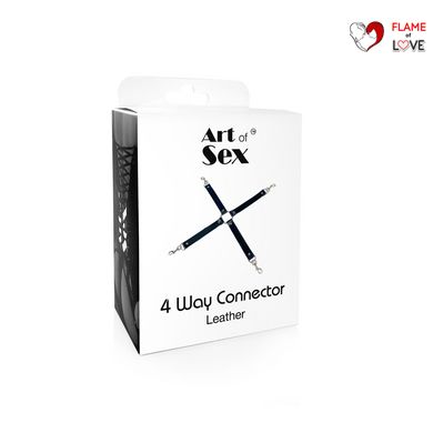 Хрестовина з натуральної шкіри Art of Sex - 4 Way Connector, Чорний
