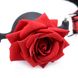 Кляп силіконовий з трояндою Master Series, чорний, червоний - 5