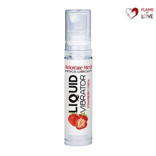 Лубрикант з ефектом вібрації Amoreane Med Liquid Vibrator Strawberry (10 мл)