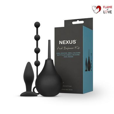 Набір новачка для анальної стимуляції Nexus ANAL BEGINNER KIT, спринцівка, анальне намисто і пробка