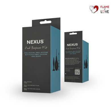 Набір новачка для анальної стимуляції Nexus ANAL BEGINNER KIT, спринцівка, анальне намисто і пробка