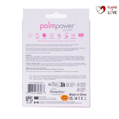 Мінівібромасажер PalmPower Pocket із чохлом на блискавці, водостійкий, перезаряджуваний, довжина 9см
