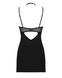 Сорочка Obsessive Selinne chemise & thong XS/S Black, стрінги, подвійні бретелі - 4