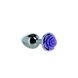 Металева анальна пробка Lux Active з трояндою - Rose Anal Plug - Purple, віброкуля в подарунок - 2