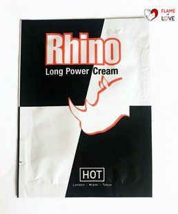 Подовжуючий крем HOT Rhino Long power Cream (пробник), 3 мл
